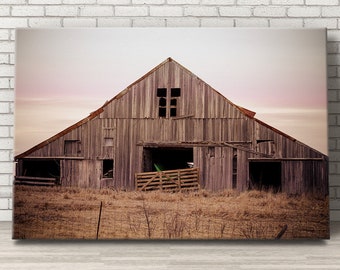 Abandoned Barn Canvas Photography Print – Old Missouri Farm - Canvas Wall Art - Farmstead Photography - Rural America Wall Art