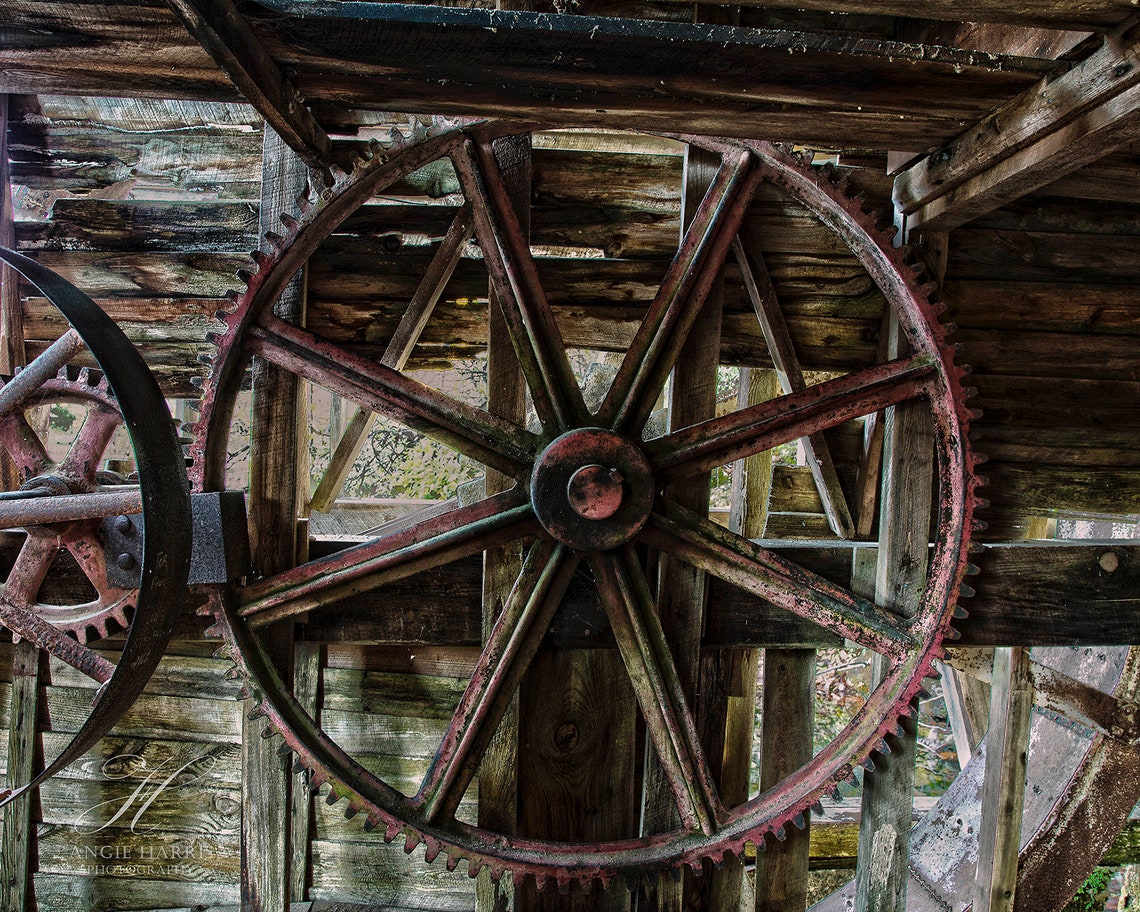 Rustic Industrial Water Mill Wheel Photography Print - Etsy
