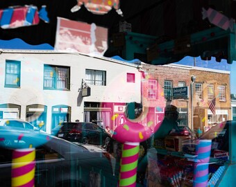 Candy Store Window Reflection Photography Print - Downtown Weston Missouri Photo - Abstract Photography Print for your Home