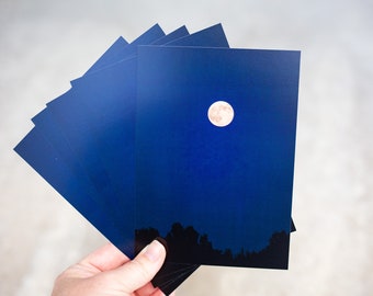 Full Moon Blank Photo Postcards - Pen Pal Stationery Supplies - Snail Mail Letter Writing Supplies - Happy Mail