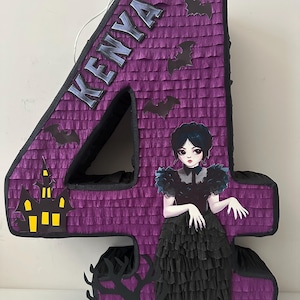 Wednesday Themed Number Piñata