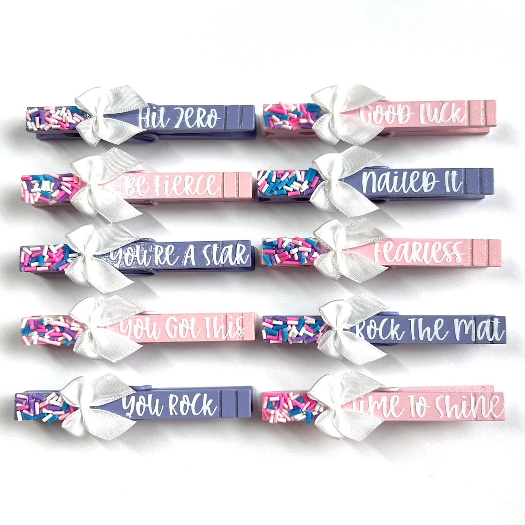 PINK/PURPLE SPRINKLE | 10 Sprinkle Cheer Pins, Team Spirit Pins, Good ...