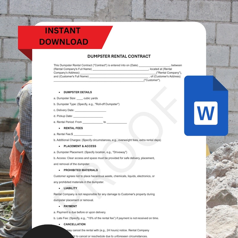 Roll off Dumpster Logo Etsy