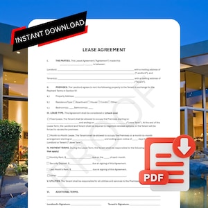 Peut inclure: Un formulaire de bail imprimable avec des sections pour les informations du propriétaire et du locataire, les détails de la propriété, le type de bail, les conditions de paiement, les services publics et les conditions supplémentaires. Le formulaire comprend des cases à cocher pour différents types de baux et options de paiement.
