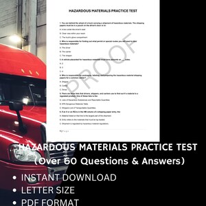 CDL Hazardous Materials Practice Test, CDL Hazmat Exam, Same as DOT ...