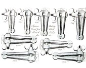 18th - 19th Century Tools - Round Joint Hand Vices, Table Bick Irons, Screw Tail, Workmans Vices - 1993 Vintage Book Page - 9.5 x 7.5