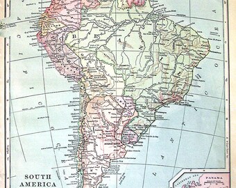 continent map etsy what items are from the american continent