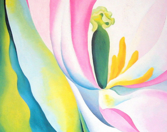 Pink Tulip, Circa 1926 Georgia O'keeffe Vintage 1987 Print - Etsy