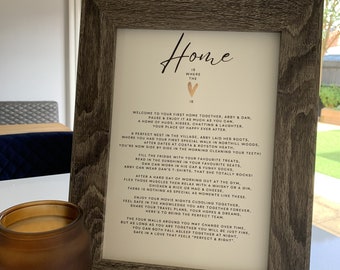 New Home & Moving Home Poem - Personalised and bespoke poem. A unique and personal gift.