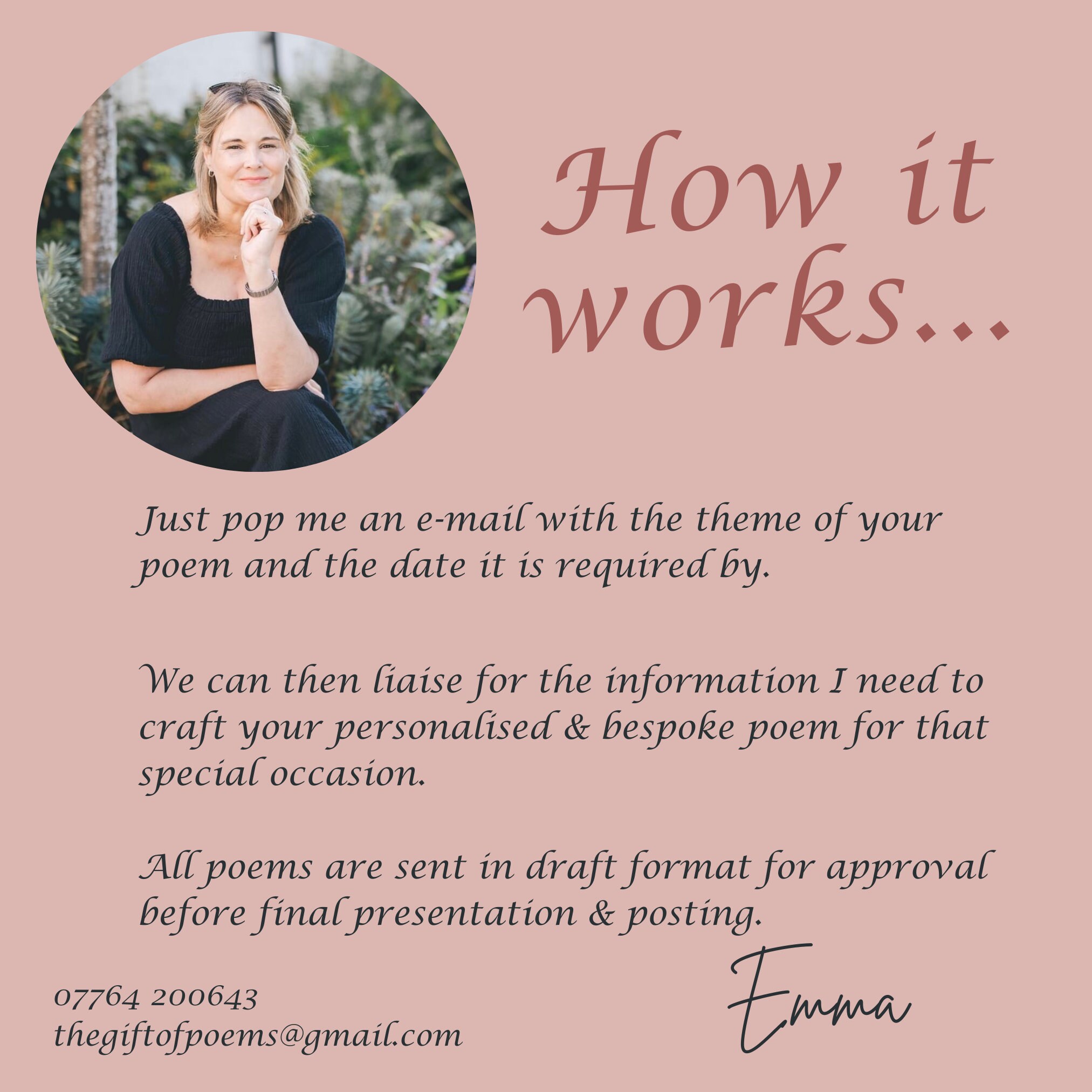 Send Poem A Personal Unique and Bespoke Poem Written to Order. Perfect Wedding ...