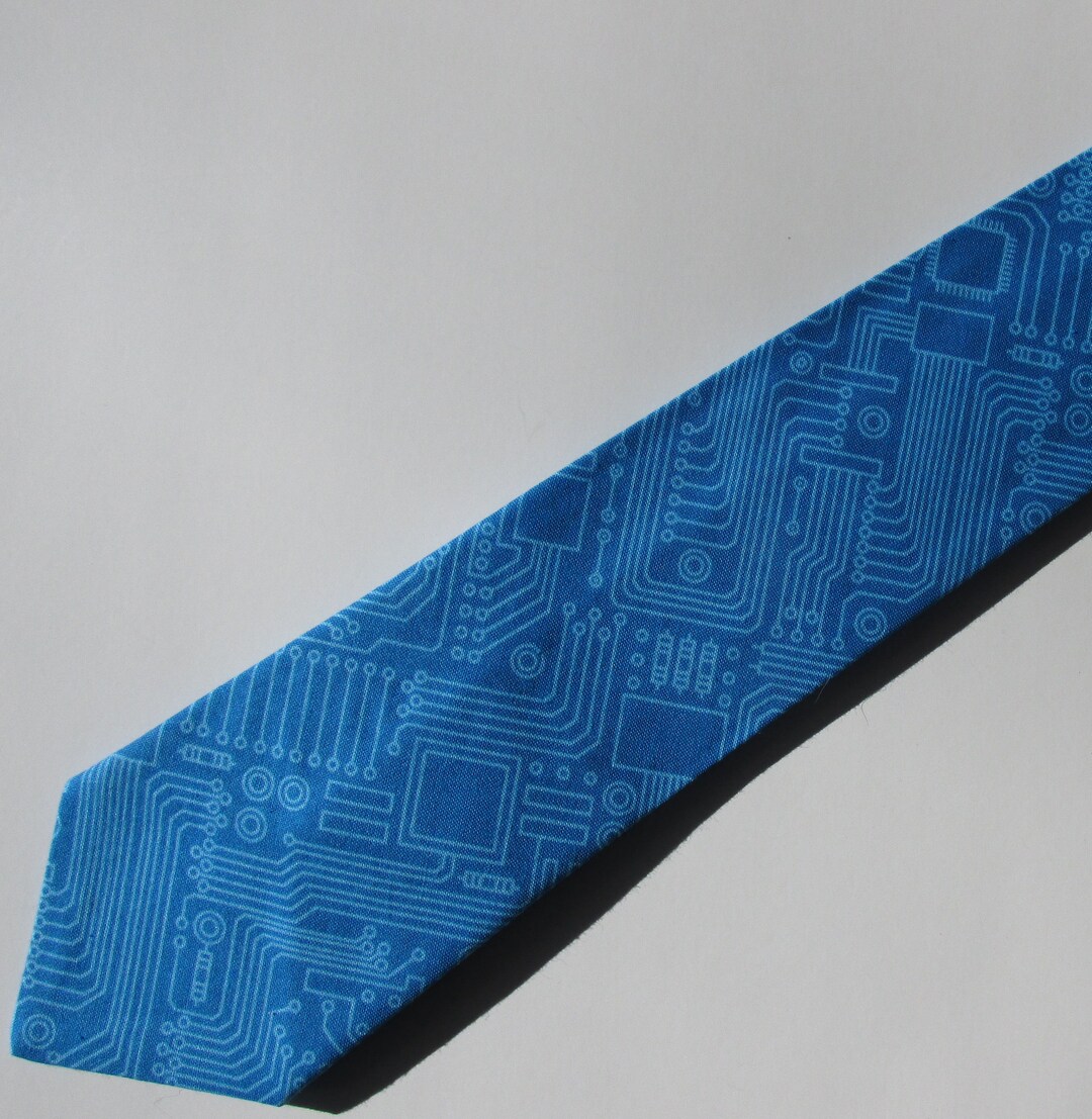 Computer Circuit Board Blue Necktie, Geek Tie, Computer Teacher Tie ...