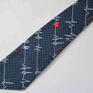 Doctor Cardiology Necktie, Medical Tie, Doctor Gift, Cardiologist Tie, Cardiologist Necktie, Nurse Tie, Nurse Necktie