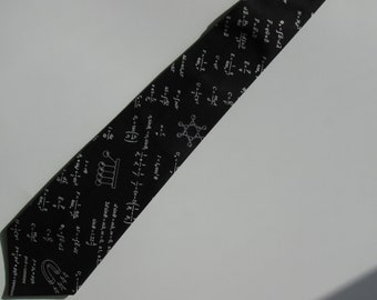 Calculus Teacher, Tossed Math Problems, Mathematics Teacher Black Necktie, Math Teacher Tie,  Man Teacher Gift, Male Teacher Gift