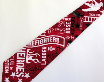 Fireman Fire Fighter Red Necktie, Firefighter Necktie, Firemen Tie, Fireman Tie, Firefighter Tie, Fire Fighter Tie