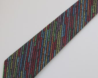 Fun Computer Coding Code Black Necktie, Geek Tie,  Graduation Gift, Computer Tie, Gaming Tie, Computer Teacher Gift