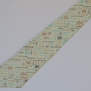 Mathematics Teacher Cream Necktie, Math Teacher Tie, Physics Teacher Gift, Male Teacher Gift, Calculus Teacher Tie