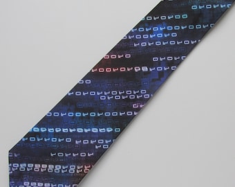 Cravatta blu lavanda con codice binario, cravatta geek, regalo di laurea, regalo per la festa del papà, cravatta per computer, cravatta da gioco