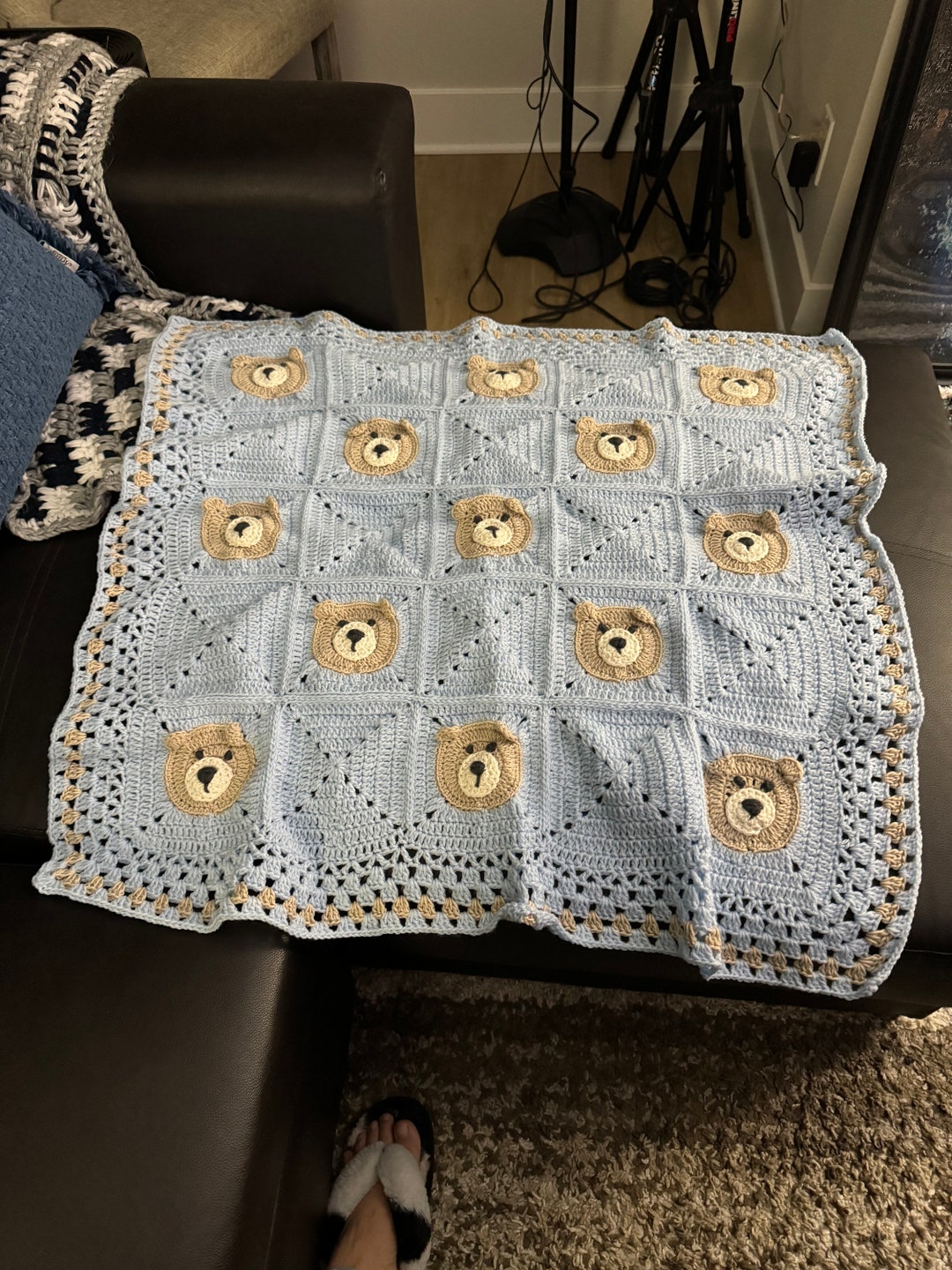 Teddy Bear Crochet Baby Blanket - Etsy