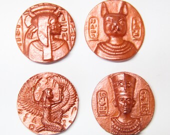 Egyptian God coins needle minder - Rose Gold - needleminder pinminder needlecraft needle nanny accessory
