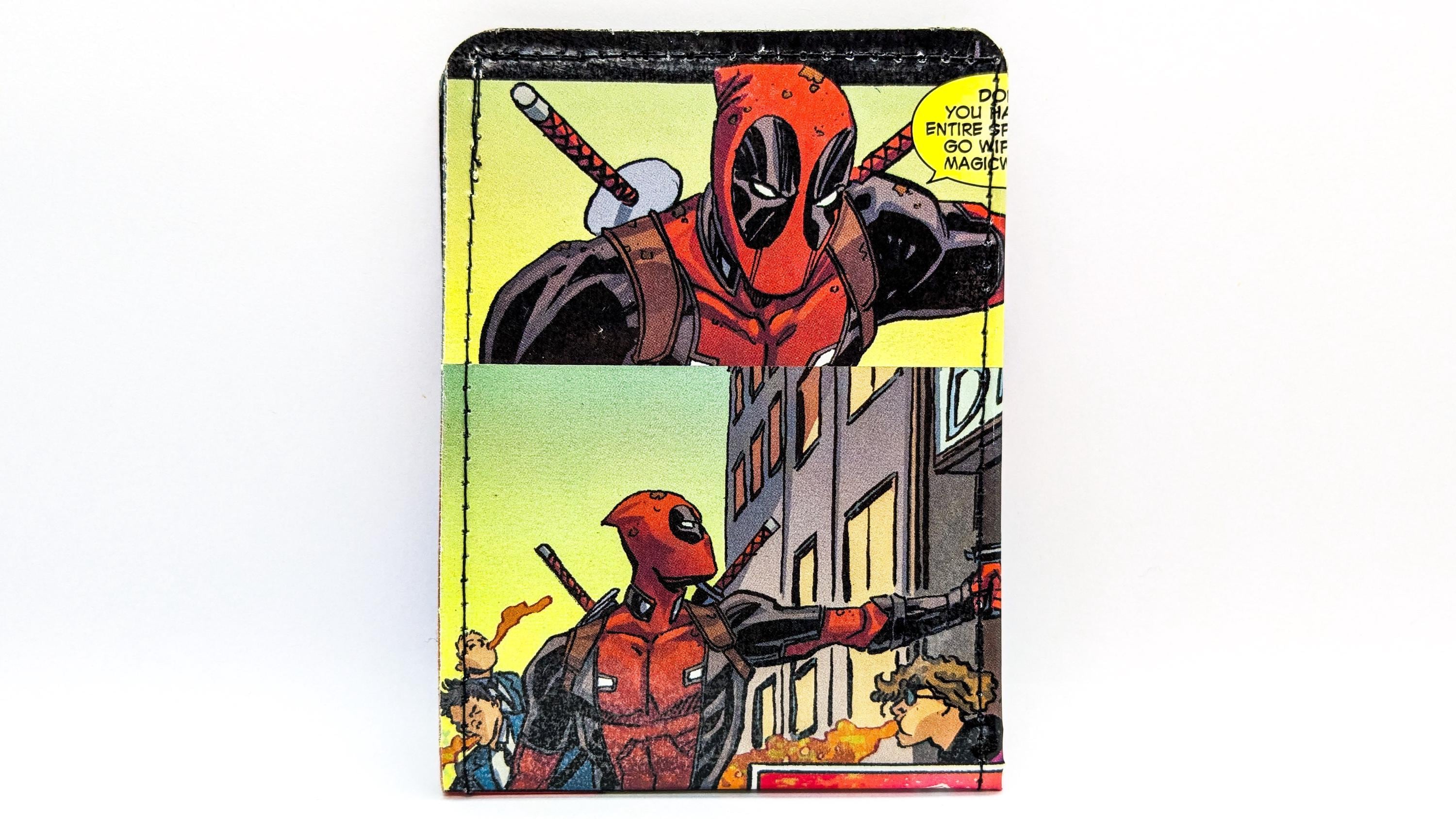 Portapassaporto Personalizzato Marvel – Deadpool E Wolverine, Fodera In Finta Pelle Nera Con Porta Carte