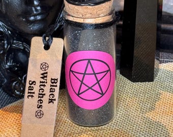 Black Witch’s Salt - Protection and Cleansing Ritual Blend | Witch Bottle | Altar Tool | Witchcraft | Evil Eye | Protection | Wicca Supplies