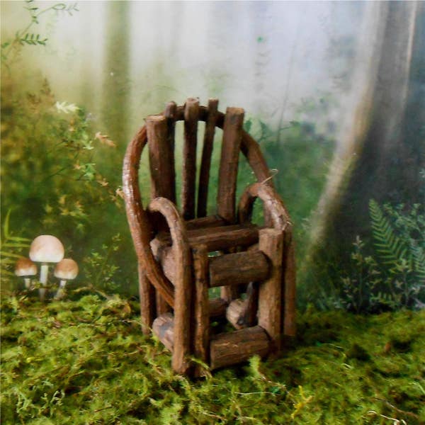 Miniature Chair~ 3 1/2 Inch Twig Vine Chair~Fairy Garden Chair~Miniature Garden Chair~Fairy Garden Furniture~Fairy Garden Accessory