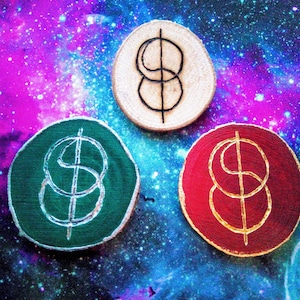 Reality Shifter Pin, Reality Shifting Necklace, Reality Shifting Symbol Keychain ,Wooden Badge, Desired Reality, Current Reality, Shifting