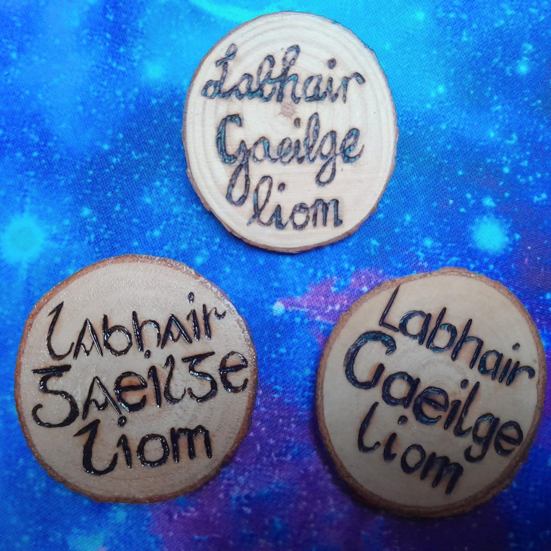 Language Pin Irish Language Pin: Wooden