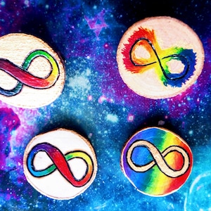 Neurodiversity Keychain, Neurodiversity Badge Reel, Neurodiverse Pin, Infinity Symbol Pin, Neurodivergent Rainbow Infinity Pin, Autism Badge