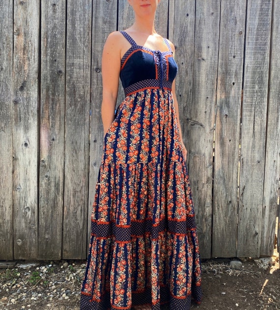 Vintage Gunne Sax Dress 70s Boho Gunne 