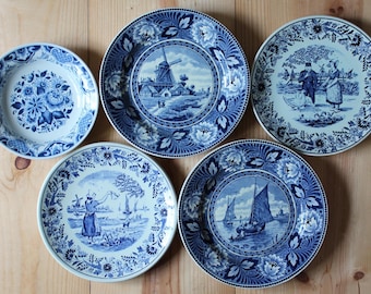 SET Wallplates Delft blue windmill and Dutch children
