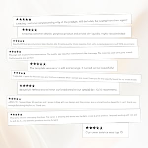 Customer reviews highlighting quality of custom fabric wedding signs