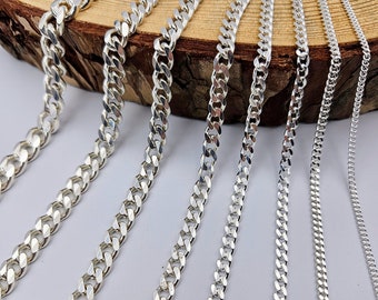 Silver chain, 925 Sterling silver rolo becher chain necklace, Handmade silver chain,Christmas gift, Birthday gift