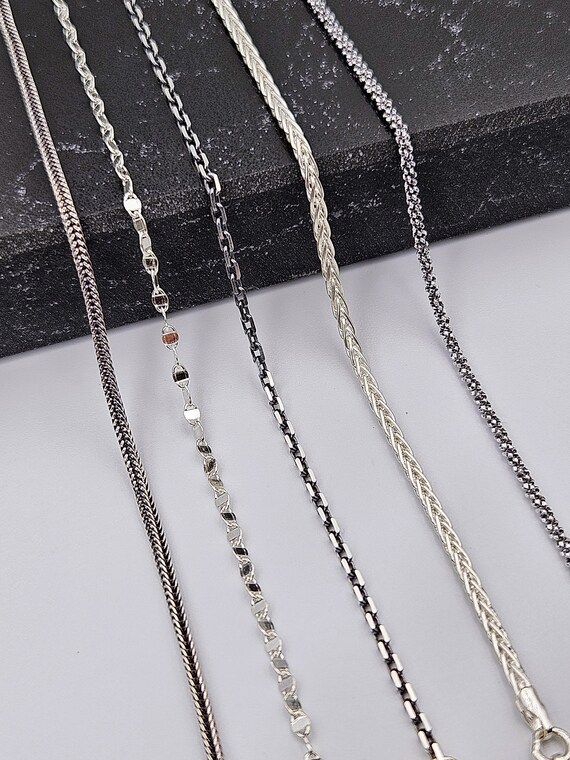 アクセサリー silver925 chain necklace Amazon.com: Solid 925 Sterling Silver Foxtail Chain Necklace