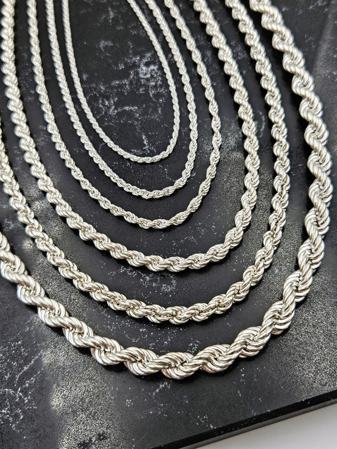 Silver Rope Chain, 925 Silver Rope Chain Necklace,twisted Silver Chain ...