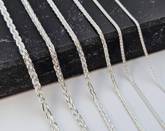 Sterling Silver Spiga Wheat Chain Necklace: Pendant Chain