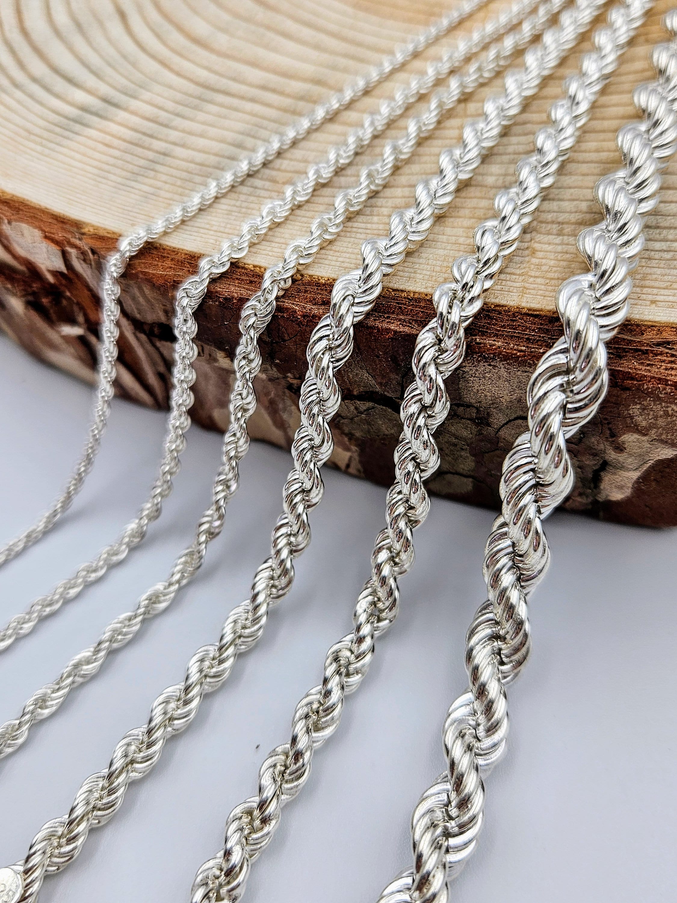 Silver Rope Chain, 925 Silver Rope Chain Necklace,twisted Silver