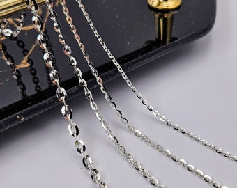 925 Sterling Silver Anchor Shiny Chain Necklace, Cable Link