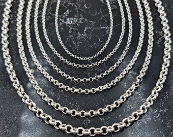 Silver chain, 925 Sterling silver rolo becher chain necklace, Handmade silver chain,Christmas gift, Birthday gift