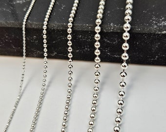 Sterling Silver Ball Bead Chain Necklace: Dainty Boho Style