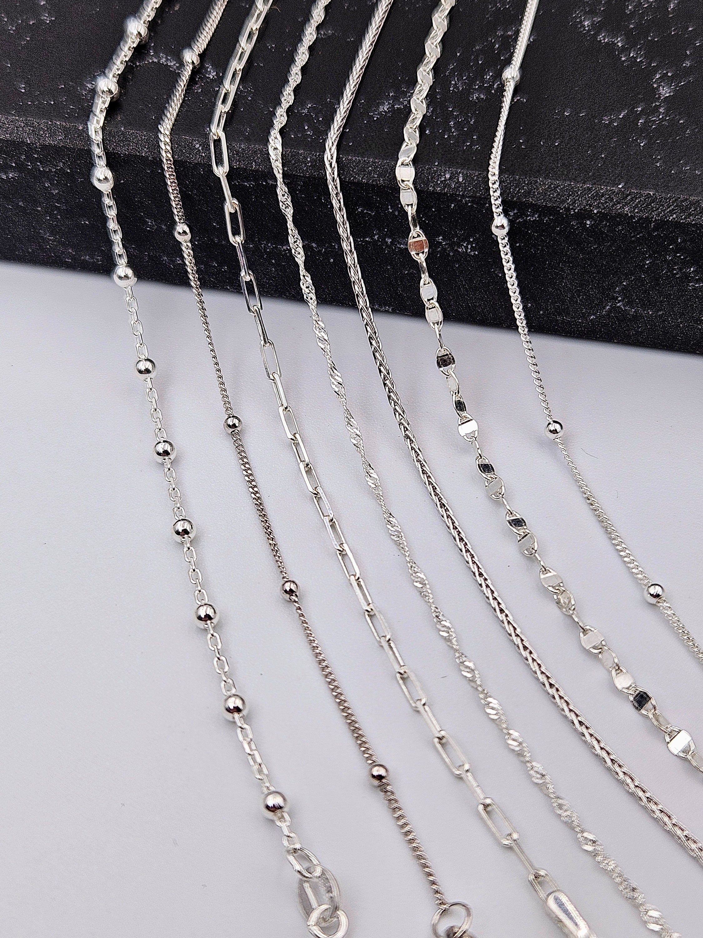 Sterling Silver Choker Necklace, Short Silver Necklace
