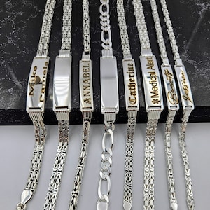 925 sterlingzilveren ID herenarmband, gepersonaliseerde armband, gratis gravure, ID-armband voor kinderen, medische waarschuwingsarmband
