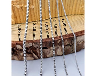 925 Sterling Silver Popcorn Chain: Boho Necklace Chain (1.30-2.50 mm)