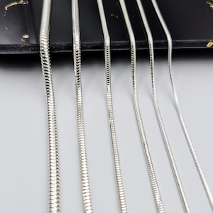 Zilveren ketting, 925 sterlingzilveren slangenketting, ketting voor vrouwen, zilveren chokerketting, ronde slangenketting