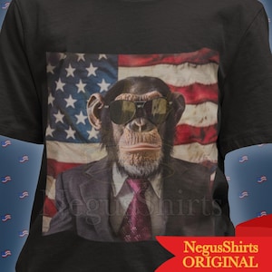 Monkey President Shirt, 4th of July, 2024 Election, Funny Political Shirt, Independence Day Shirt, Chimpanzee, Monkey, Primate