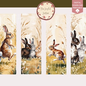 Rabbit Lovers Bookmarks Reader Bunny Digital Printable Bookmarks ...