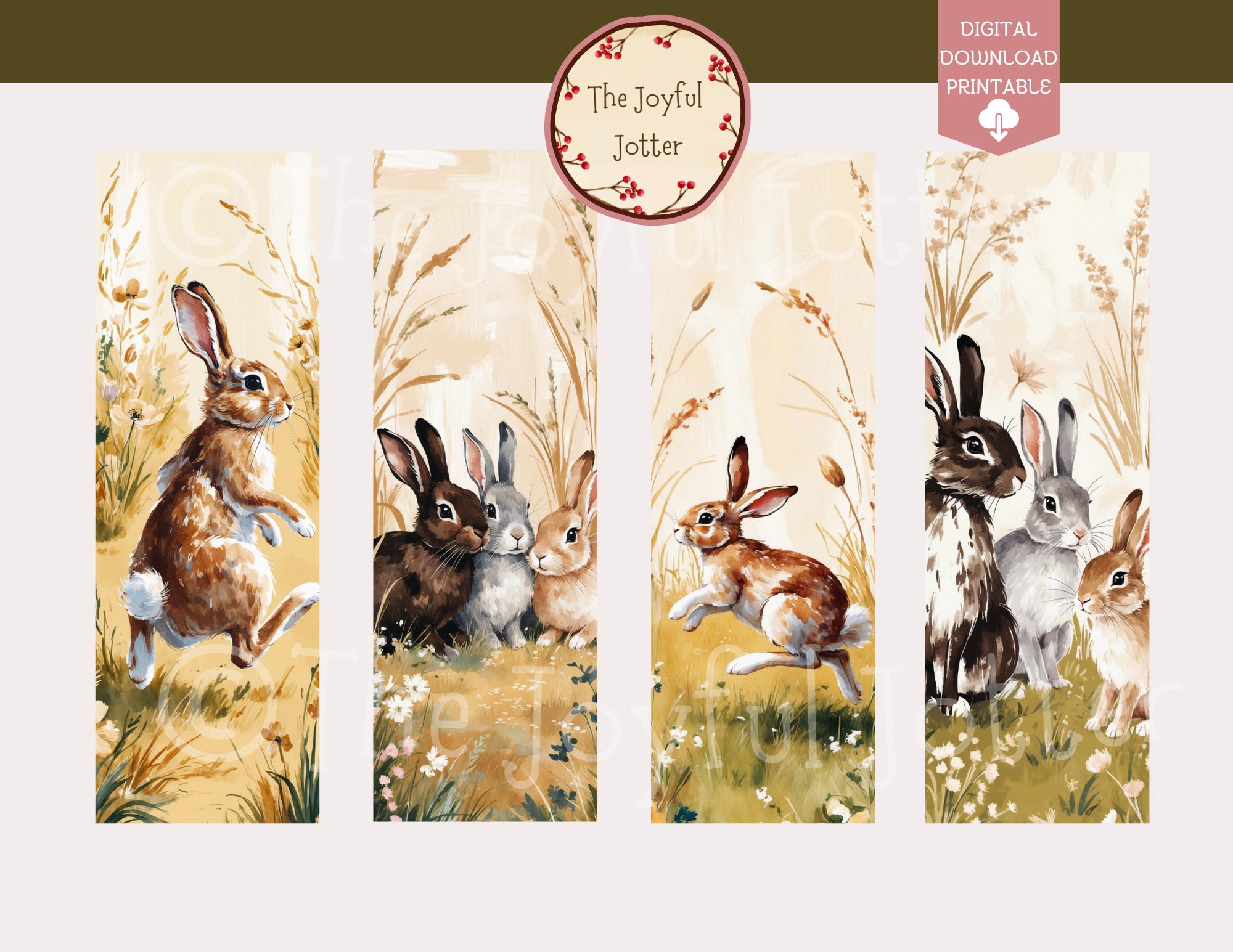Rabbit Lovers Bookmarks Reader Bunny Digital Printable Bookmarks ...