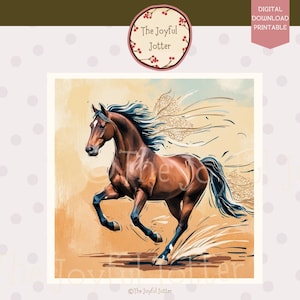 Pferd Liebhaber Digital druckbare Clip Art | 300DPI | Digitales süßes Pferdebild | Sofortdownload | Gouche | Aquarell Postkarten Print