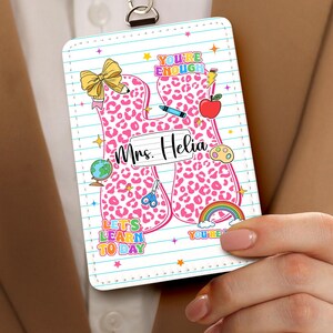 Composition Teacher ID Badge Holder, Custom Alphabet ID Holder, Back To School Gift for Teacher, Lanyard Accessories, Teacher Appreciation