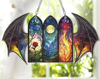 Spring Court Night Court Suncatcher Ornament, Fantasy Book Reader Gift, Acrylic Window Hanging, Bookshelf Decor,Book Lover Gift,Bookish Gift